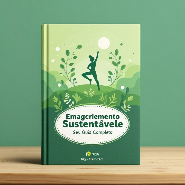A serene yet energetic design consists of a stylized, clean green gradient background transitioning from a soft lime green at the top to a deeper forest green at the bottom. Overlaid is the silhouette of a person mid-motion doing a physical activity (e.g., yoga, jogging) positioned centrally. Around the silhouette, abstract vegetal shapes such as leaves and spirals in lighter green tones radiate outwards, symbolizing both health and organic living. The title is encased in an oval badge resembling a fresh ingredient label, with a subtle dotted frame around it for texture.