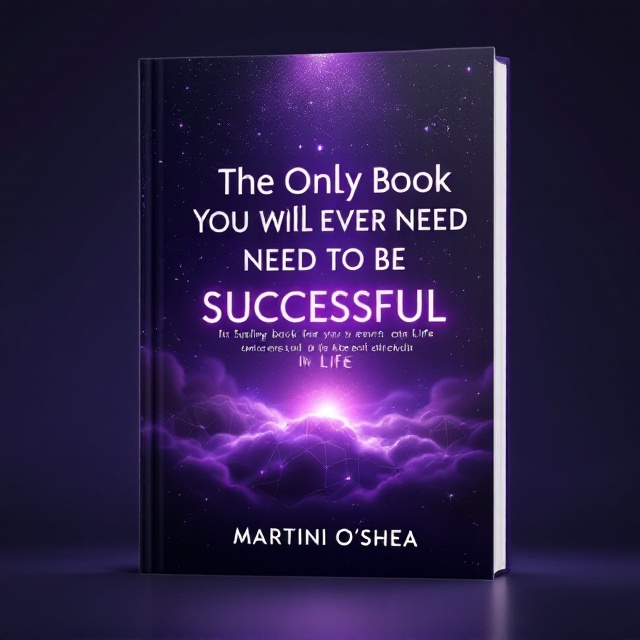 The cover features a deep, dark purple gradient background with a subtle texture resembling cosmic clouds or swirling mist, evoking mystery and intrigue. A faint halo of light emanates from the center, drawing attention to the oversized title text, which appears to "emerge" from layers of mist. Below the title, soft, glowing abstract geometric designs—such as interconnected lines forming constellations—suggest a deeper meaning and universal knowledge. Martini O'Shea's name is placed at the bottom in a minimalistic white font, balancing the composition.