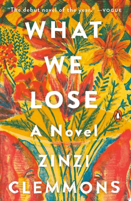 The original cover features a bold, vibrant floral pattern with shades of red, yellow, and green dominating the palette. The flowers are abstractly painted, creating a sense of movement across the cover.