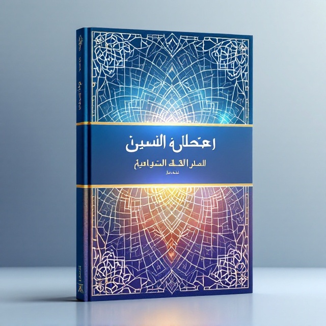 The cover features intricate 3D Islamic patterns inspired by traditional geometric Arabesque art. These patterns are arranged in layers, flowing diagonally from the top left corner to the bottom right. The background gradients transition softly from a calming blue to a radiant light yellow, symbolizing serenity and enlightenment. The Islamic patterns subtly glimmer in white with a slight embossed effect, adding depth. A faint globe watermark underlines the historical nature of the book.