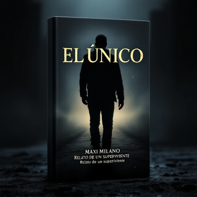 A silhouette of a lone man from the back, walking away into an endless, dimly illuminated path. The background fades into pitch black at the edges, with faint textures of fog or dust to build depth. The man is framed by the suggestion of ruins or a shadowy horizon, emphasizing the concept of desolation. A small, soft light source behind the figure creates a subtle glow that gently breaks up the darkness, symbolizing fragility and hope amidst despair.