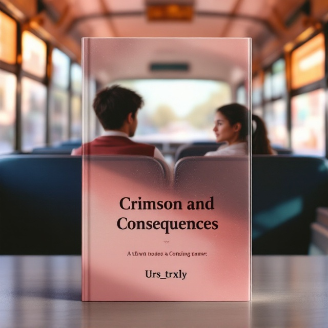 A high-school bus interior with pastel tones, featuring two students—a boy and a girl, in school uniforms. They sit on opposite sides of the bus aisle, looking away from each other, embodying the emotional distance. Soft light filters through the bus windows, casting a gentle, dreamy glow across the scene. A subtle background of blurred school scenery can be seen through the windows.