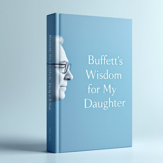 A minimalist close-up, sharp vector or photo-realistic image of Warren Buffett’s face in profile, gazing forward. The background is soft blue with subtle gradients seamlessly blending into white, creating a professional and calm aesthetic.