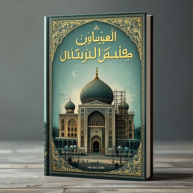 A richly detailed illustration of the Imam Mosque (Masjid Shah) in Tehran dominates the cover, with an emphasis on its dome and intricate tilework. The mosque is depicted in a semi-restoration phase, with scaffolding on one side to hint at the repair process. A muted, historical color palette of blues, greens, and earthy tones is used. A faint overlay of Islamic geometric patterns decorates the background, blending with the mosque's silhouette to convey a sense of religious and architectural heritage.