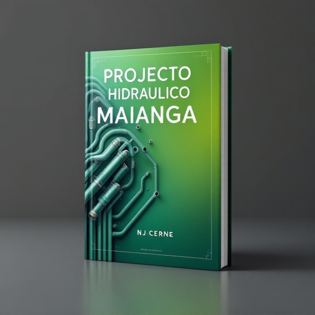 The book cover features a technical rendering of a hydraulic project blueprint subtly overlaid on a gradient green background, transitioning from deep emerald at the bottom to lighter lime at the top. Tubes made of PPR material are prominently displayed diagonally across the cover, with parts resembling construction drafts spilling onto the page. The visuals are highlighted with soft shadows to create depth and a professional, modern vibe.