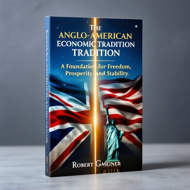 A dynamic split composition where the left side features the waving Union Jack overlayed with Big Ben, and the right side showcases the waving American flag with the Statue of Liberty in front of it. The center has a glowing gold axis that visually "connects" the two flags, symbolizing unity. A subtle blue gradient covers the background to evoke trust, knowledge, and stability.