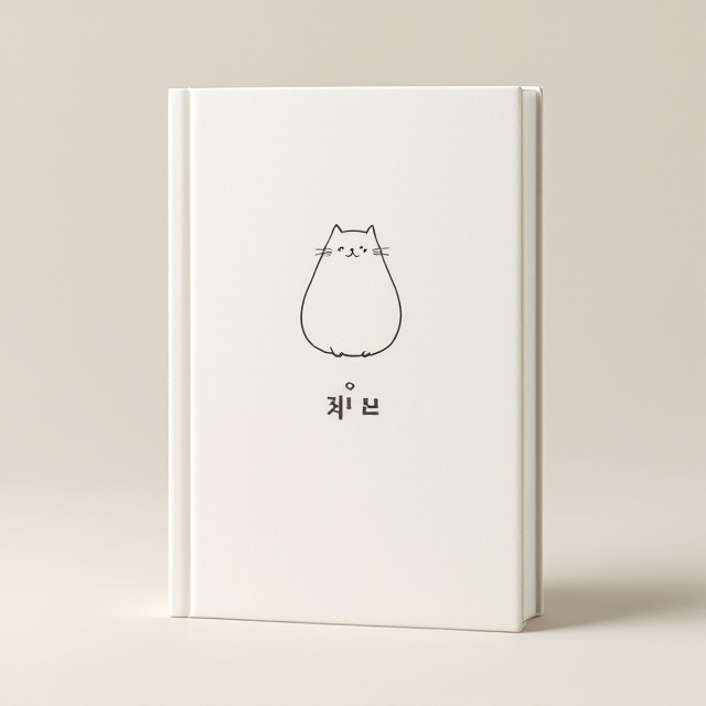 A minimalistic illustration of a plump, round cat, drawn in a simple, monochromatic line art style, positioned in the center of the cover. The background is a clean, soft pastel color (light beige or muted gray), evoking a calm and smooth aesthetic. The illustration has a balance of charm and whimsy, with the cat’s outline slightly imperfect to convey a handmade, intimate feel.