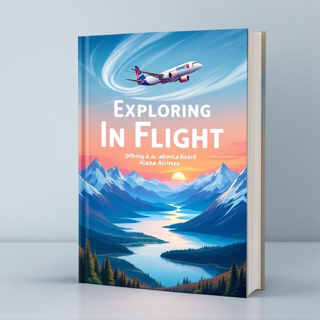 A vivid illustration of an airplane soaring above a stunning Alaskan landscape—featuring snowy mountaintops, lush forests, and calm waters. The airplane dominates the top half of the cover, leaving contrails that curve gracefully into the title. The background transitions from a soft morning gradient of blue to orange, evoking a tranquil and inviting atmosphere.