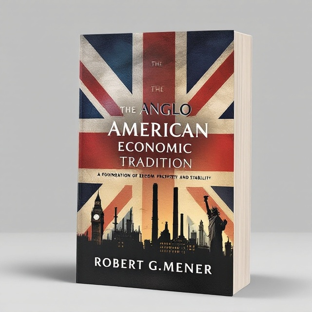 A split diagonal design with the Union Jack and American Flag forming the background, their vivid colors blending harmoniously at the center. The top half features Big Ben on the left side, while the Liberty Bell appears on the bottom right. In the mid-ground, an old factory silhouette spans the center, symbolic of industrial heritage. The title is bold and prominently placed in the center, with an elegant transition between the flags. A subtle, nostalgic sepia overlay softens the composition, tying the modern and historical elements together.