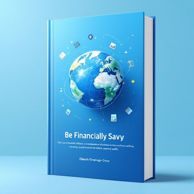 A large globe (symbolizing Earth) rendered in clean, minimal lines is centered on a bright blue gradient background, giving it a modern and fresh look. Subtle icons representing financial tools and software (like graphs, calculators, and budget sheets) orbit around the globe, reinforcing the financial theme. Small splashes of golden accents are included to symbolize prosperity and confidence.