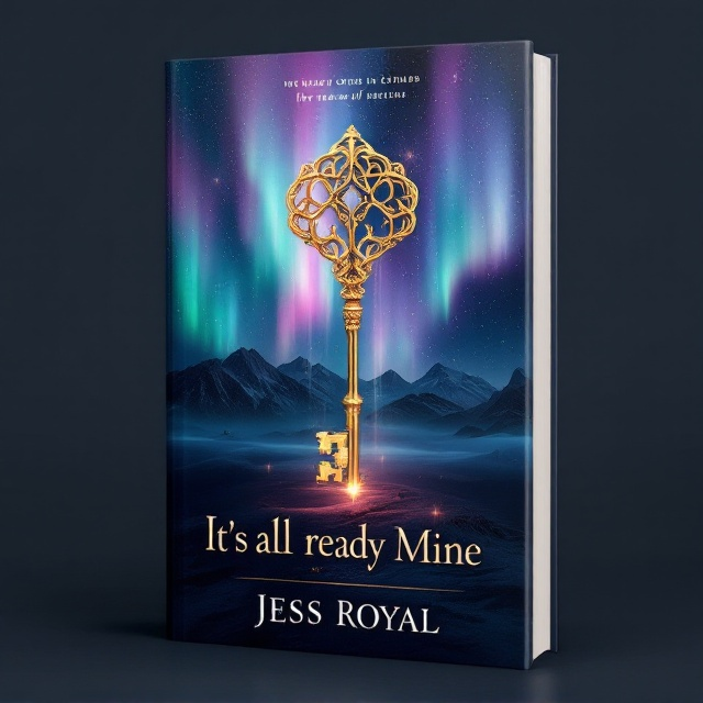 A scenic depiction of the aurora borealis stretches across the top two-thirds of the cover, its vibrant jade and lavender hues casting an otherworldly glow across an obsidian sky. Below the aurora, a large, intricately designed golden key hovers in the foreground, tilted slightly, as if poised to unlock something unseen. Subtle beams of light radiate from the key, blending seamlessly into the colorful aurora above. A faint silhouette of a distant mountain range provides depth to the background.