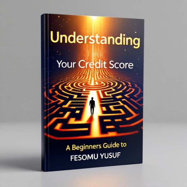 A vibrant cover featuring a central image of a glowing credit card-shaped maze with a person confidently walking out of it, symbolizing financial freedom and understanding. The background transitions from a gradient of dark indigo to radiant gold at the top to signify growth and prosperity. Light, upward-moving lines subtly overlay the background, giving a feeling of elevation and progress.