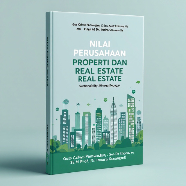 The cover features a sleek cityscape silhouette in the background with modern skyscrapers, integrated with elements symbolizing sustainability such as green leaves or a solar panel pattern. The color scheme features shades of green and blue to reflect modernity and sustainability, with a soft gradient transitioning from bottom to top.