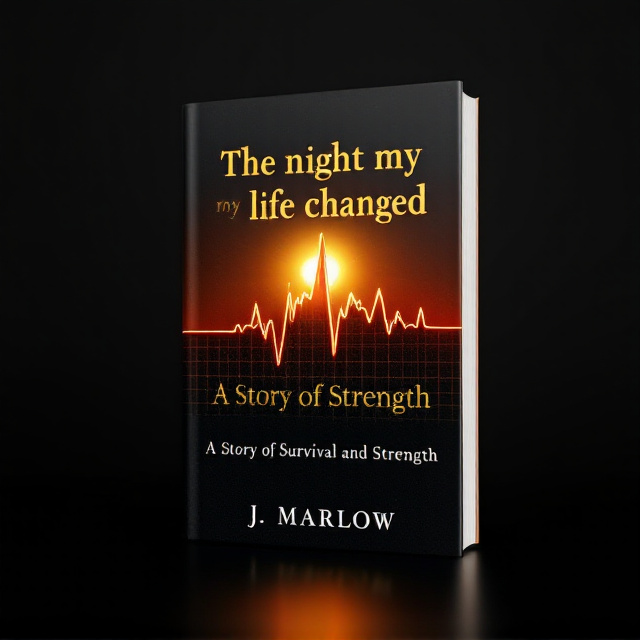 A background featuring a gradient transition from deep inky black at the bottom to vibrant golden-yellow at the top, symbolizing the journey from darkness to light. At the center, a stylized EKG line forms a silhouette of a rising sun, with its peaks and valleys creating sun rays. The line transitions from deep red at the base to bright golden-yellow as it ascends.