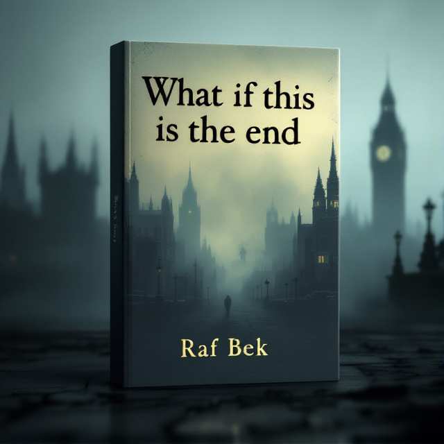 A dark, foggy cityscape with shadows elongated across empty streets, creating an eerie, unsettling atmosphere. Distant, blurry clock towers and distorted silhouettes loom in the background. Eerie engravings and fading journal pages hover subtly in the mist.
