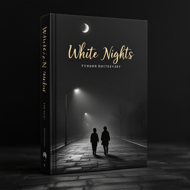 The cover features a stark image of an empty street at midnight, enveloped in black and white tones. A half moon hangs in the sky, casting gentle light over the scene. A solitary street light further illuminates the street, where a boy and girl walk separately, each moving in opposite directions, conveying a sense of solitude. The cover exudes an atmosphere of void and emptiness.