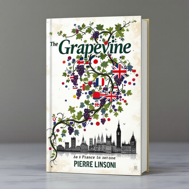 A dynamic cover featuring the flags of France, Japan, and the UK interwoven with a delicate grapevine. The grapevine originates from a map segment of the Jersey Channel Islands and gracefully extends, connecting to iconic European cityscapes subtly represented in silhouette.