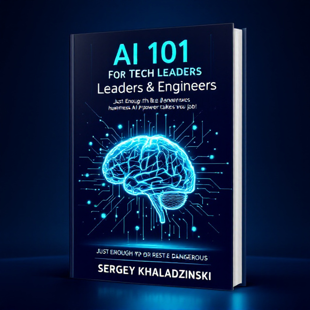 A striking, futuristic design featuring a digital brain hologram at the center, emanating electric-blue light and binary code patterns. The background is a gradient from dark navy blue to black, symbolizing the depth of AI technology. Circuit patterns subtly etched across the background add layers of complexity. Neon-colored data streams encircle the brain, suggesting the rapid flow of information.