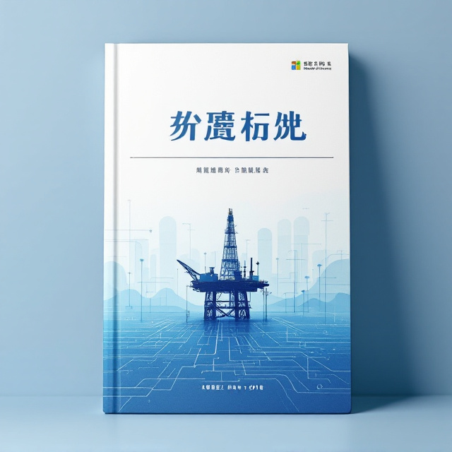 The cover features a centralized oil rig in a desaturated color palette. The rig stands amidst abstract line patterns resembling technical sketches of pipelines, faintly embedded in the background. The upper portion of the cover is dominated by a clean blue gradient transitioning into soft white. The institute's logo is positioned at the upper left corner, while subtle geometric shapes frame the edges, adding structure. A thin dark gray horizontal line separates the title from the rest of the composition.