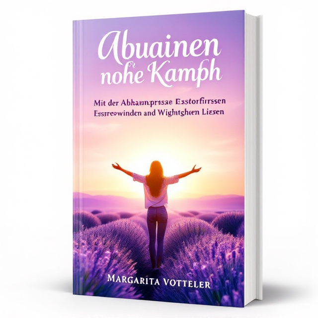 The cover features a serene image of a lavender field at dawn, symbolizing hope and new beginnings. In the foreground, a faint silhouette of a person stands with open arms towards the horizon, conveying a sense of freedom and release. The lavender tone dominates the background, with subtle gradients adding depth.
