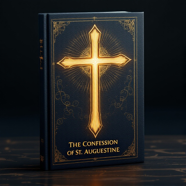 A glowing golden cross subtly emerges from a textured, deep navy-blue background, symbolizing divine inspiration. Surrounding the cross is a soft halo effect that radiates light outward, giving the cover a spiritual and transcendent feel. The background features faint, swirling patterns reminiscent of ancient manuscripts or prayer scrolls, adding depth and historical richness.