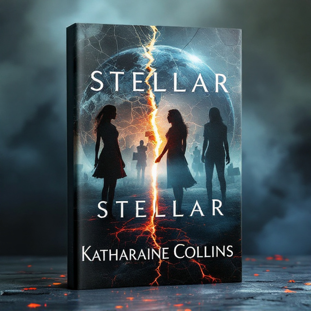 The cover features a shattered globe in the foreground, with cracks radiating outward as if it’s splitting apart. The globe is semi-transparent, and embedded inside it are faint silhouettes of two women who are divided by a jagged, glowing fault line. Surrounding the globe in the background are ghostly, blurry images of protestors holding fragmented signs and banners. The color palette is dominated by muted blues, grays, and blacks with streaks of crimson to evoke emotion and chaos. The overall aesthetic is gritty, dystopian, and atmospheric, with a smoky haze in the background that hints at destruction and societal collapse.