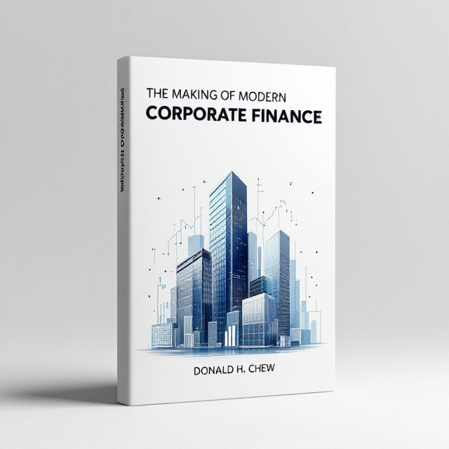 A minimalist, abstract representation of a corporate building made out of financial charts and graphs. The cold, metallic color palette intends to convey the solidity and analytical nature of corporate finance, incorporating shades of steel gray, blue, and white. The corporate building structure subtly reflects the concept of wealth creation, while the abstract graphics add an intriguing element to capture the reader's interest.