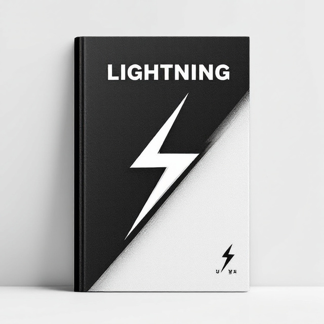 A minimalist design featuring a bold lightning bolt diagonally crossing the cover, with a textured black-and-white background to evoke the concept of electricity and innovation. The edges of the bolt are slightly blurred for a sense of movement.