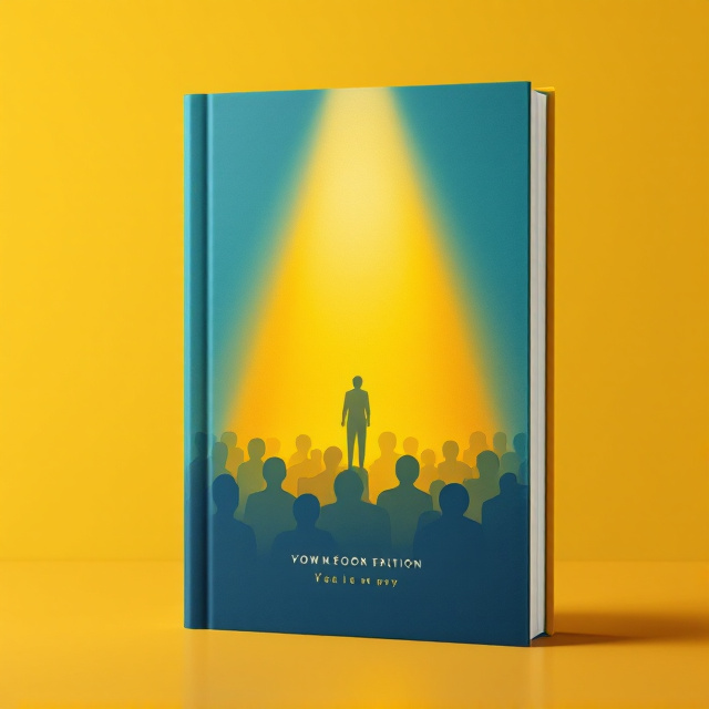 A minimalist and modern design featuring a vibrant gradient background transitioning from deep blue to golden yellow, symbolizing transformation. At the center, an abstract group of circles is arranged to resemble a spotlight shining on a human figure, representing the idea of connecting and thriving in social settings. The circles subtly look like a crowd, giving the impression of social interaction.