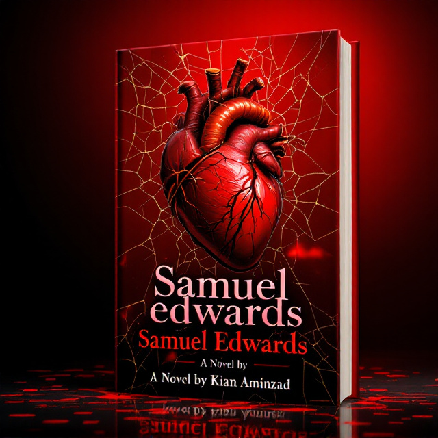 A vivid red backdrop fades into black toward the edges, creating a dramatic gradient. At the center, a realistic human heart dominates the composition, pulsating with faint veins of gold. A warped pretzel twists through the heart's arteries, forming an eerie optical illusion that looks like they're merging. Beneath this unsettling centerpiece lies a decayed monkey corpse, subtly fractured to blend into the background like a shadowy phantom. The entire scene appears as though it’s trapped inside a cracked glass pane, giving it a fragmented, haunting appearance.
