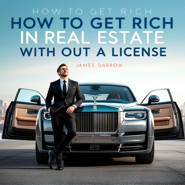 A luxurious Rolls Royce Phantom is displayed front and center with its rear door open, showcasing an inviting glimpse into the plush interior. A sharply dressed gentleman in a black suit and tie, exuding confidence and sophistication, leans against the hood with one polished shoe on the front bumper, gazing upward with a hopeful and charismatic smile. Soft blue skies in the background are complemented by subtle hints of red in the reflections of the car's metallic finish, adding pops of energy to the scene. A faded city skyline can be seen in the distance.