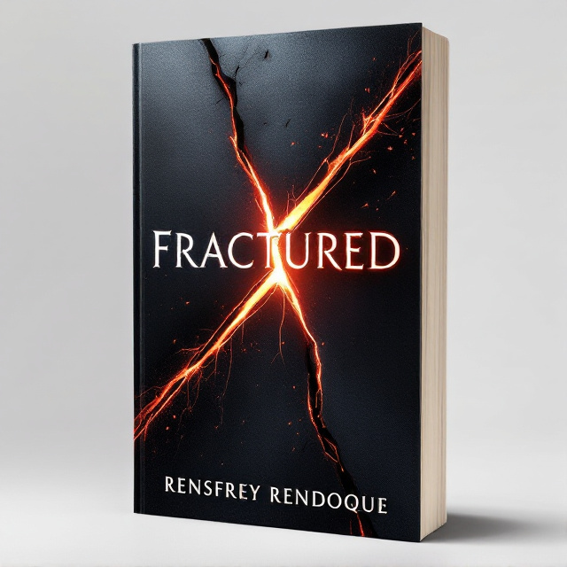 A jagged fracture line running diagonally across a dark, metallic background. The line emits a faint red glow, hinting at danger and energy. Subtle debris or shattering effects surround the fracture line, amplifying the action theme.