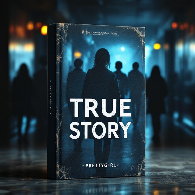 The cover features a dark noir and deep blue-toned hallway of a school. Several students in school uniform are walking away from the viewer, their backs facing forward, creating an atmosphere of secrecy and intrigue. Two students, a girl and a boy, stand out—they are the only ones partially turned around with their faces half-lit by an eerie glow. The girl holds a mysterious letter in her hand, and her expression exudes tension. The background is slightly blurred, creating a sense of depth. Subtle shadows and dramatic lighting heighten the mood of mystère.