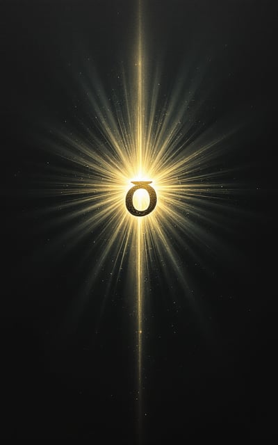 An artistic rendering of light expanding from the center of the cover, creating a contrast against a dark background. Rays of light will form the Greek word 'Λόγος' in a mystical, luminescent script. Subtle, ethereal hints of celestial elements or abstract representations of creation can be intertwined within the rays.