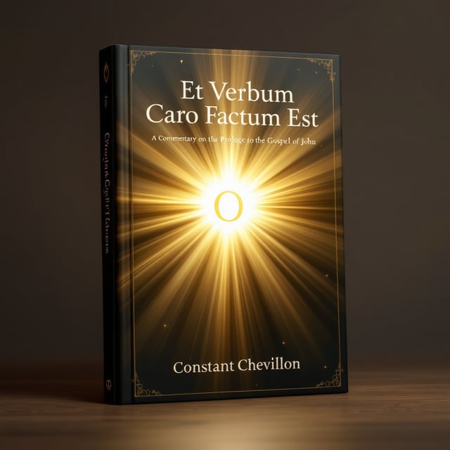 A deep, rich background to represent the darkness, transitioning into rays of golden light emanating from the center, symbolizing the creation of the Word. The word "Λόγος" artistically rendered in faint glowing letters in the center of the rays. Around the rays, subtle, intricate patterns reminiscent of ancient religious manuscripts to add to the awe and profound reflection.