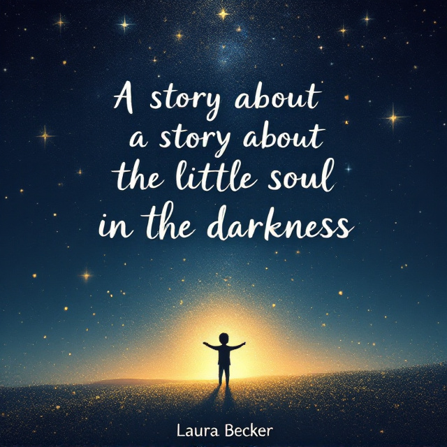 A deep navy-blue sky sprinkled with glimmering stars stretches across the background, gradually lightening as it transitions into a glowing golden sunrise at the bottom of the cover. A tiny silhouette of a child with arms outstretched stands near the horizon, surrounded by small sparkling particles of glitter swirling upward like magic. Larger, dazzling stars scattered across the top third of the cover create a dreamy effect, while faint streaks of light symbolize hope and joy.