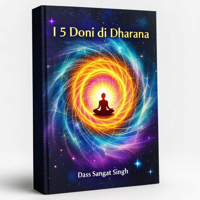 A glowing golden spiral dominates the center of the cover, symbolizing the Kundalini and energetic flow. The spiral transitions seamlessly into fractal patterns radiating outward in vivid shades of purple, blue, and teal, evoking a sense of mystery and transcendence. A serene figure in a meditative pose is subtly integrated into the spiral’s center, their silhouette surrounded by a soft, illuminating aura. The background is a deep cosmic palette of stars and subtle nebula-like swirls, suggesting infinity and the cosmic nature of the themes in the book.