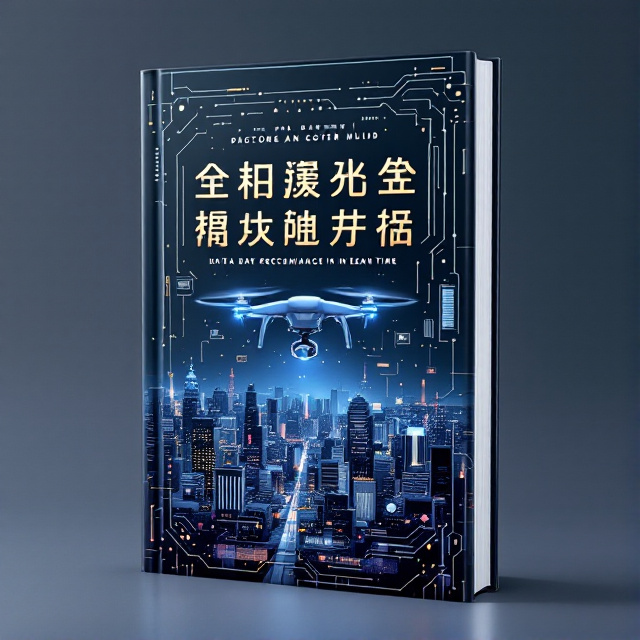 The cover features a visually striking image of a drone flying low over an intricate cityscape, with various digital data points and graphics overlaying the image to indicate data processing and analysis in real time. A sleek, circuit board-inspired border frames the image, adding to the high-tech feel.