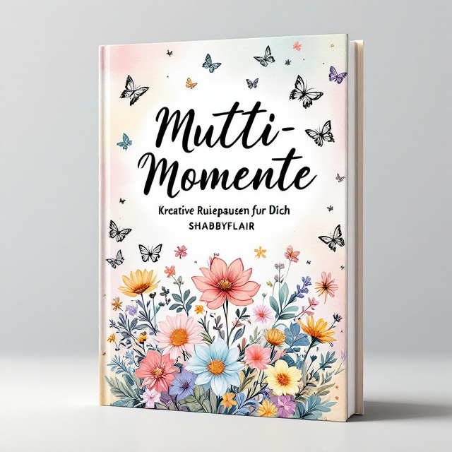 A soft pastel-colored background fading into white, depicting black outlines of flowers, butterflies, and birds, arranged in asymmetrical clusters across the cover. Some of the outlines are partially colored in, with rich and vibrant hues like coral, teal, lavender, and yellows, blending naturally into their surroundings. The center of the cover highlights a blooming floral design with a subtle glimmer effect to emphasize creative tranquility.