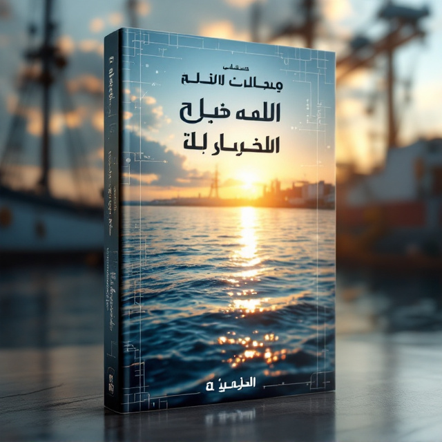 The cover features a serene ocean and harbor scene viewed at sunrise with soft golden light reflecting on the water's surface. In the foreground, there is a subtle silhouette of a ship's mast and intricate nautical elements, like ropes and pulleys, to emphasize the port environment. The background transitions to a modernistic scientific grid pattern that blends seamlessly into the sky, symbolizing the union of culture, technology, and science.