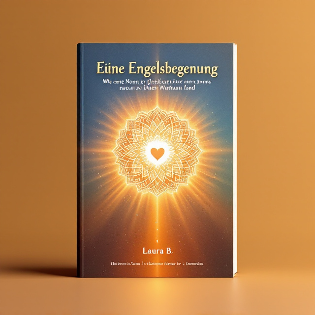 The cover features a radiant mandala at the center, symbolizing spiritual connection and enlightenment. Around the mandala, beams of warm golden light extend outward, creating a halo effect. A subtle silhouette of a heart is incorporated within the mandala design, conveying a sense of love and inner peace. The background transitions softly from deep royal blue at the top to a gentle sunrise orange at the bottom, evoking a feeling of dawn and awakening.