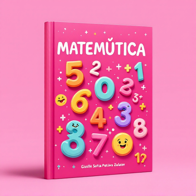 Bright pink background with playful, oversized numbers swirling across the cover. Some numbers are illustrated as if they are engaging in addition and subtraction activities. A few numbers have cheerful facial expressions, making them look lively and inviting for children. Tiny plus and minus signs are scattered throughout the design to emphasize the theme.