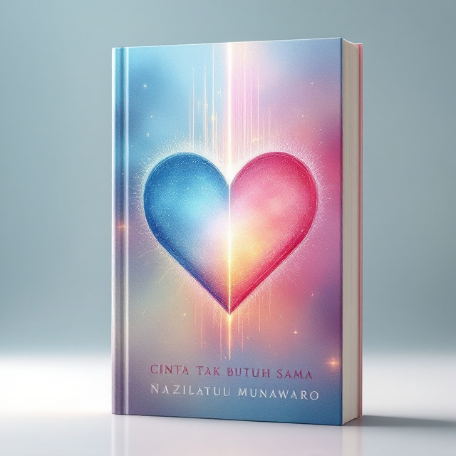 The cover features an abstract depiction of a heart icon divided into halves, one glowing softly in blue and the other fading into pink hues. Behind the heart is a serene watercolor background blending shades of blue, pink, and yellow. Streaks of light emanate upward, symbolizing hope amidst heartbreak. A soft vignette effect is used around the edges to create visual focus in the center of the cover.