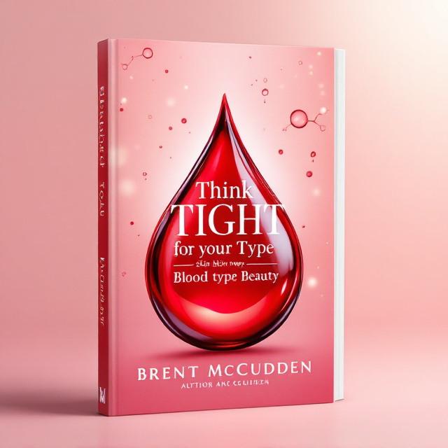 A single large blood drop in the center of the cover morphs seamlessly into the form of a beauty moisturizer bottle, creating the illusion of a fusion. The blood drop glistens with a glossy shine, reflecting light to evoke a luxurious and fresh look. The background is a soft, gradient blush color that fades from warm beige at the bottom to a light rose at the top. Subtle overlays of molecular patterns hover in the background to hint at science and education. The title encircles the blood drop in an elegant arch, creating both focus and flow.