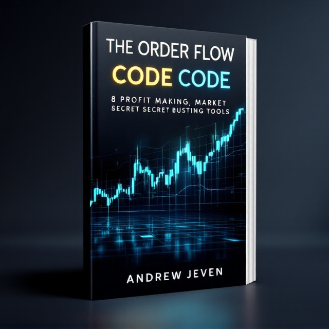 A bold front cover featuring a sleek, dark background with subtle gradients that radiate from the edges to the center. Overlaying this, a glowing market price chart in neon blue and green lines flows diagonally across the cover, symbolizing the movement of market insights. Above it, the book title is presented in large, striking letters, paired with a subtle glow effect to exude professionalism and hope. The author's name is placed beneath the title in a smaller, sophisticated font.