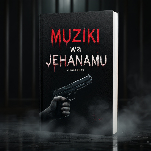 A grim scene depicting a darkened prison cell with imposing bars occupying the foreground. Behind the bars, a semi-transparent image of a hand holding a gun is visible, blending into the background. A single tear streaks down the gun barrel, symbolizing despair and bitterness, while subtle outlines of shadows suggest the figure of someone contemplating suicide. Against the black backdrop, faint splashes of red subtly symbolize anger and revenge. Smoke billows lightly near the bottom edge as if drifting away from restless turmoil, and the entire scene is cloaked in dramatic lighting with an eerie glow.
