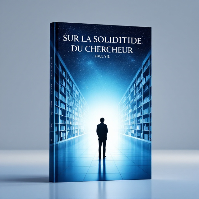 A lone silhouette of a researcher stands at the edge of a vast, modern library corridor bathed in soft blue-hued light. The background transitions subtly into a starry night sky, blending academia and solitude with a sense of infinity and curiosity. The lower third of the cover features subtle, overlapping abstract shapes resembling books and data charts, creating a bridge between the humanities and scientific exploration.