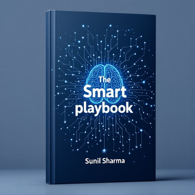 Abstract interconnected nodes and lines in varying shades of blue and white dominate the background. The abstract elements convey networking and technological connections, with a gradient overlay fading from dark blue at the edges to light blue near the center. The middle of the cover features a minimalist yet striking illustration of neural networks resembling a brain surrounded by glowing, circuit-like patterns.