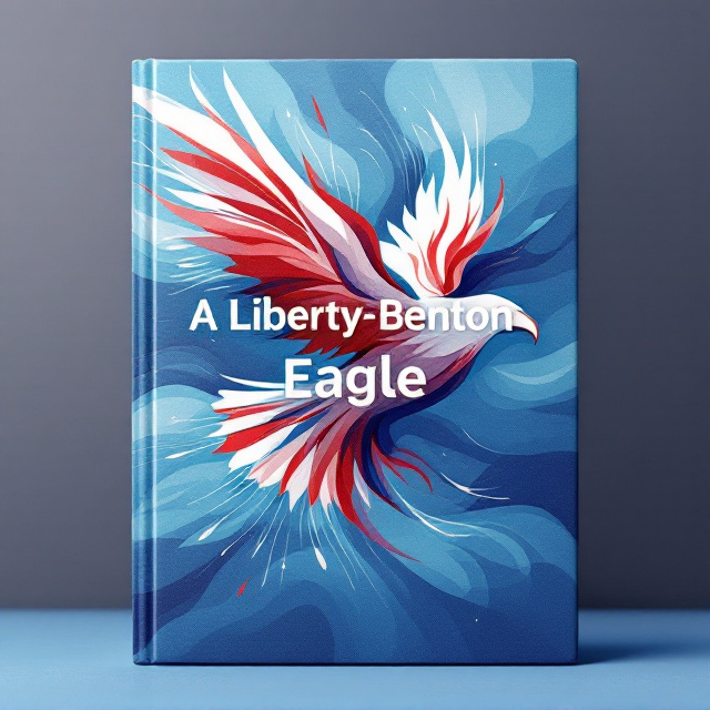 A serene blue background with dynamic, swirling red and white designs forming a flowing abstract eagle silhouette in flight. Soft gradients of red and white surround the eagle figure, blending into the blue backdrop. The overall image evokes movement and spirit, reminiscent of school pride and memories.