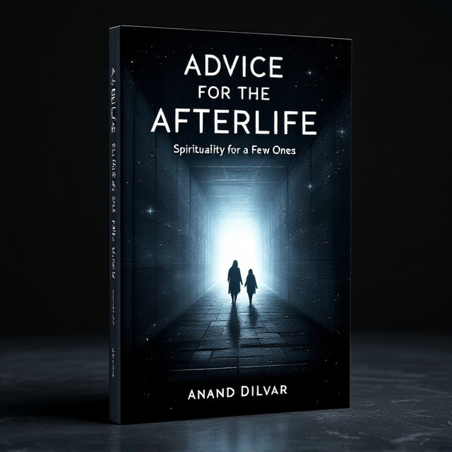 A stark, modern depiction of a hallway fading into a glowing ethereal light at the center of the cover, with subtle ghostly figures walking toward it, blending into the background. The overall mood conveys mystery and intrigue while maintaining a stylish edge. The dark backdrop is punctuated by occasional twinkling stars, suggesting a cosmic or spiritual journey.